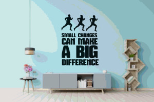 DICTON HUB 60 cm small change make big difference blk Removable Sticker ...