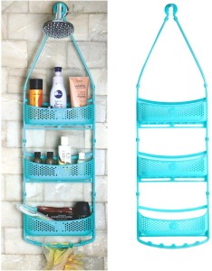 New 2 Tier Large Hanging Bathroom Organiser Unit Shower Rack Storage Caddy With Plastic Extra Deep Baskets by Deco 