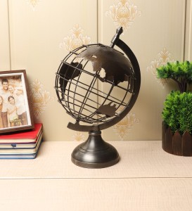 Size : L Metal Base World Globe Home Office Business Gift Globe Size Optional Black 
