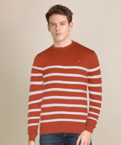 KILLER Striped Crew Neck Casual Men Red 