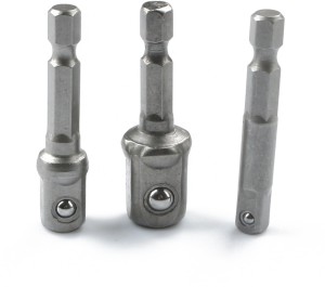 Impact Socket Adapter Extension Set 1/2 Hex Shank Bit Square Driver 6 3/8 Turns Power Drill Into High Speed Nut Driver 1/4 