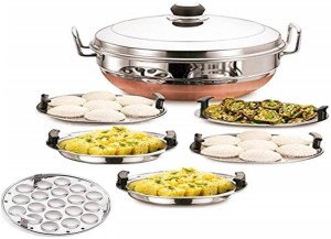 IM ENTERPRISE All In One Stainless Steel Idli Cooker Multi Kadai