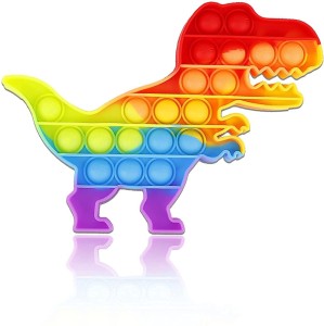 Stress Relief Toy Birthday Party Favors Relief Anxiety Stress for Autism ADHD Rainbow Big Pop Christmas Toys 16 Inch Giant Pop Dinosaur Fidget Toys Parent-Child Time Game Toys 