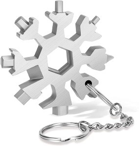 2019 New Snowflake Multi-Tool Card 20-in-1 Stainless Steel Outdoor Travel Camping Multi-Function EDC Key Ring/Bottle Opener/Screwdriver/Fashion Pendant Pocket Size,Christmas Gift 2 Pack 