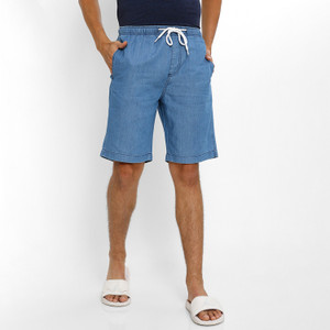 Pantaloons Solid Men Blue Basic Shorts 