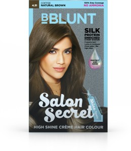 BBlunt Salon Secret High Shine Creme Hair Colour, 100g with Shine Tonic,  8ml , Natural Brown  - Price in India, Buy BBlunt Salon Secret High  Shine Creme Hair Colour, 100g with