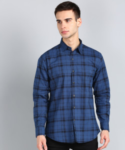 Tanip Men Checkered Casual Blue Shirt - Buy Tanip Men Checkered Casual 