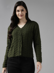 CAYMAN Self Design V Neck Casual Women 