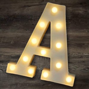 Alphabet Letters LED Night Light Festival Marquee Sign Wall Decorative Table Lamps Wedding Bedroom Lamp Wall Hanging Photography Ornaments Motif Lamp V 