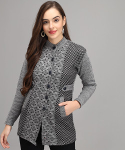 Neck Casual Women Grey Sweater 