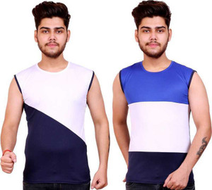 COTTONIMPERIAL Striped Men Round Neck 