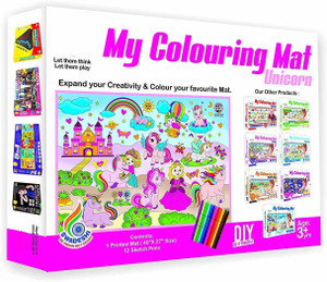 JAPSI Jumbo Coloring Mat - UNICORN ( 40 Inch X 28 Inch ) - Jumbo ...