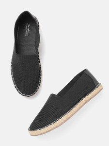 black espadrille slip ons