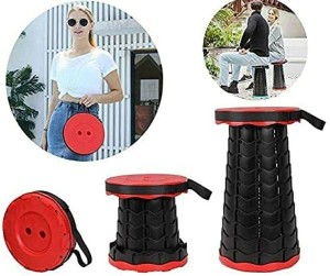 Viya Retractable Folding Stool for Camping Travel Small Portable Lightweight Collapsable Foldable Seat Chair for Fishing BBQ Outdoors Indoors Kitchen Max Load 330lbs 