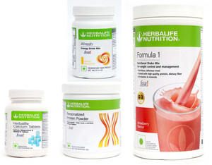 Herbal Nutrition Strawberry Shake & Protein Powder Combo – 200g + Afresh Lemon – Organic Weight Management