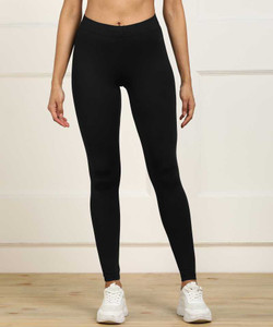 sports trading Solid Women Black Tights 