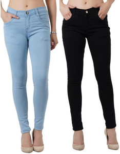 DOCKLY Skinny Women Black, Blue Jeans 