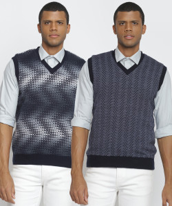 DUKE Self Design V Neck Casual Men 