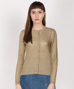 Crew Neck Casual Women Beige Sweater 
