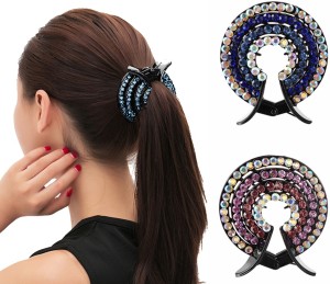 Women Fashion Hair Clip Crystal Claw Ponytail Bun Holder Girls Hair Comb Hairpin