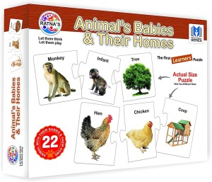 zhirk Animals Babies and Their Homes for Kids. Match The Jigsaw and Learn  About Animals Price in India - Buy zhirk Animals Babies and Their Homes for  Kids. Match The Jigsaw and