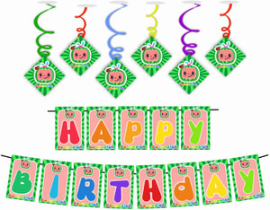 Donut Theme Birthday Decoration Set - Hanging Banner And Swirls For Photo Backdrop, Party Decor (Includes Thank You Card) - View #3