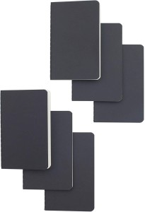 Black Pocket Notebook 3-Pack Set GRAPH PAPER 3.5 x 5.5 inch 