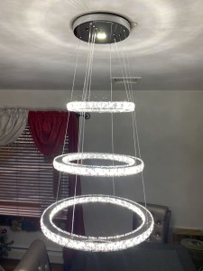 Dia 11.8 LED Chandeliers Crystal K9 Chandelier,Pendant Lighting Ceiling Lights Fixtures for Living Room Bedroom Restaurant Porch Dining Room,One Rings 