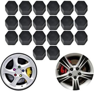 TOMALL 20pcs 19mm Silicone Wheel Lug Nut Covers Hub Screw Rim Bolt Rustproof Tyres Screw Caps Protection Universal Decoration for Car Black 