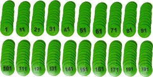 Plastic Token/Coins with Numeric Numbers  Pack of 100 Coins free shipping  US 