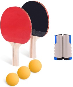 2x Professional 7 Ply Table Tennis Ping Pong Racket Paddle 3PCS Balls Kit Set 