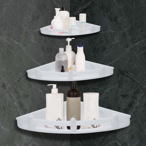 Flipkart SmartBuy Stylish Mount Bathroom Corner Set Acrylic Wall Shelf ...