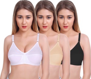 Buy Featherline Women White Solid Pure Cotton Non-Padded Bra (44B
