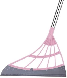Soft Angle and Push Scraping Broom Tools Multifunction Magic Broom Home Kitchen Window Carpet Floor Bathroom Cleaning Squeeze Silicone Mop Black Technology 2-in-1 Indoor Sweeper Pink 
