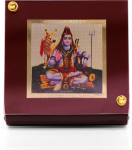 The Divine Tales 24k Gold Plated Foil Shiva Acrylic Photo Frame Car