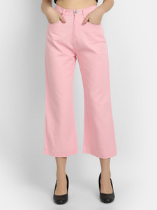 river of design Flared Women Pink Jeans 