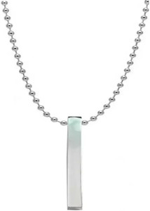 Vertical Bar Pendant Silver Color 