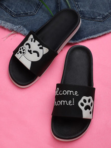 Pampy Angel Welcome Home Black Slippers, Women Home Slides, Girls Casual  Chappals, Bathroom Footwear, Trendy Flipflops For Daily Wear, Walking  Slippers Slides - Buy Pampy Angel Welcome Home Black Slippers, Women Home