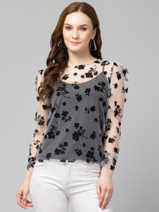 Bitsy Owl Casual Printed Women White, Black Top - Buy Bitsy Owl Casual  Printed Women White, Black Top Online at Best Prices in India | Flipkart.com