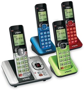 Renewed Silver/Black 4 Cordless Handsets VTech CS6529-4 DECT 6.0 Phone Answering System with Caller ID/Call Waiting 