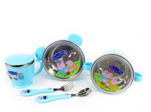 Plate, Bowl and Cup 260 ml Stor Peppa Pig 3-Piece Childrens Kids Dining Set 
