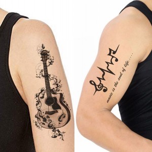 voorkoms Music Beat Guitar Tattoo Combo Waterproof Men and Women Temporary  Body Tattoo - Price in India, Buy voorkoms Music Beat Guitar Tattoo Combo  Waterproof Men and Women Temporary Body Tattoo Online