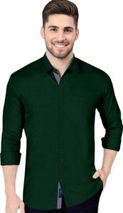 Ethnic Trendz Men Solid Casual Dark Green Shirt - Buy Ethnic Trendz Men ...
