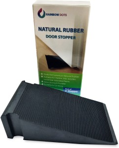 Kingfisher Rubber Door Stop Wedges Black Pack of 4 