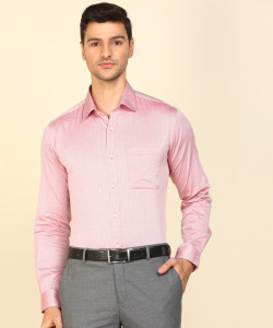 Raymond Men Self Design Formal Pink 