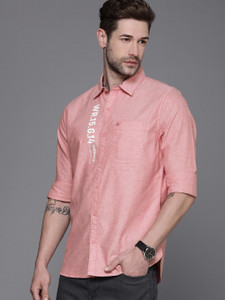 WROGN Men Printed Casual Pink Shirt 