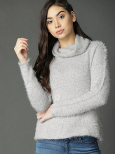 Furious Solid Turtle Neck Casual Women 