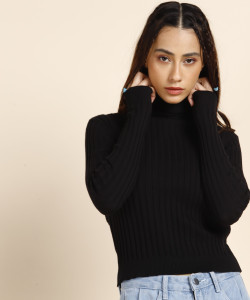 Striped Turtle Neck Casual Women 