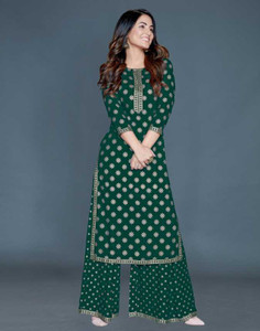 GOURIFIRST Women Kurta and Palazzo Set 