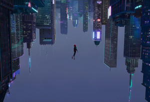 Smoky Design neon lights spider man skyscraper miles morales wallpaper